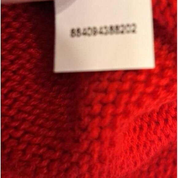 Chaps Women's XL Red Long Sleeve Cotton Sweater Gold Buttons Collared - Picture 8 of 8